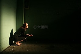 光,女子,黑暗