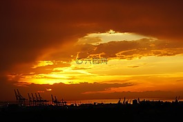 日落,abendstimmung,夕陽大海