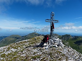 首腦會議的跨,cima della 生理鹽水,山