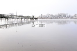 碼頭,船碼頭,霜