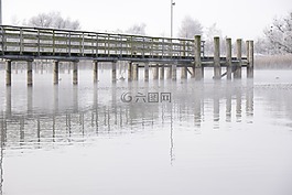 碼頭,船碼頭,霜