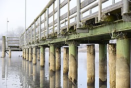 碼頭,船碼頭,霜