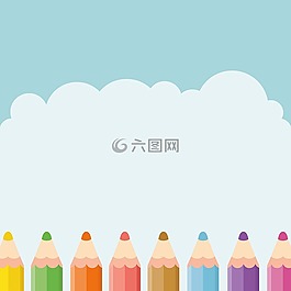鉛筆,天空,孩子們