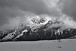 雪,山,高山