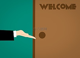 歡迎,門,辦公室