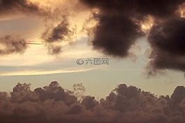 天空,云,日落