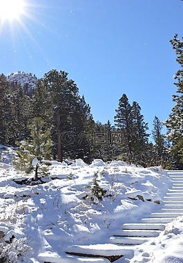 雪,步驟,樓梯