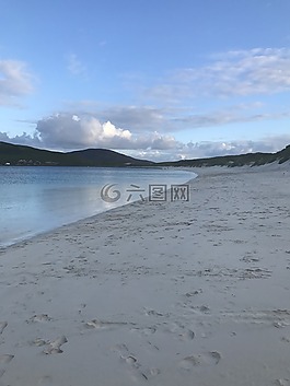 海灘,云,假期
