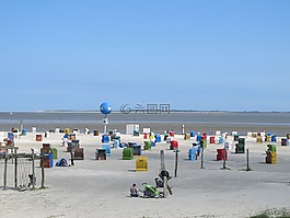 dornumer希埃尔,北海,海滩