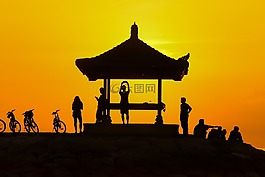 日落,人,側(cè)影