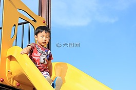 孩子们,滑动,游乐场设备
