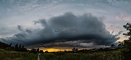 云,雨,日落