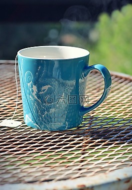 茶,上午,杯
