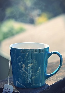 茶,上午,杯