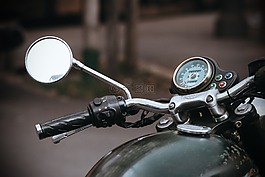 老,摩托車,鏡像