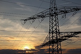 傍晚的天空,塔,abendstimmung