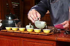 男子,手,茶