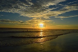 日落,太陽,沙
