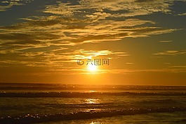 日落,太陽,沙