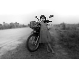 女孩,摩托車,兒童
