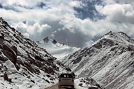 雪,路,山