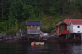 海,小屋,挪威