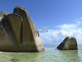海灘,巖,海洋