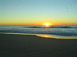 日出,海洋,海