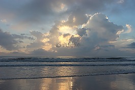 日出,海洋,海
