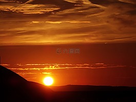 日落,太陽,天空