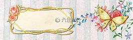 花,蝴蝶,旗幟