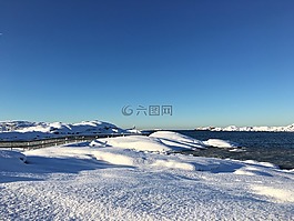 冬天,雪,海