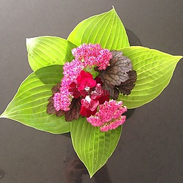 鮮花,花束,葉