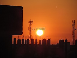 日出,太陽,紅色