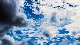 云,天空,藍色的天空的云彩