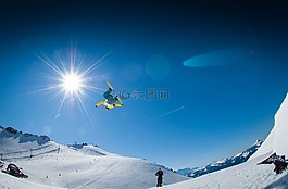 雪,山,晚間