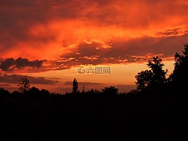 顏色,對比,天空