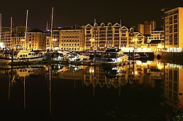 海港,夜,反思