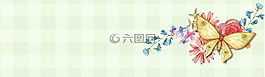 花,蝴蝶,旗幟