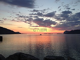 日落,fosnavåg,挪威