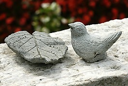 鳥,葉子,雕塑