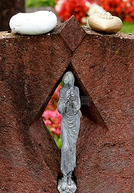 女子,祈祷的女人,坟场