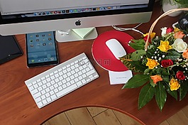鮮花,辦公桌,ipad