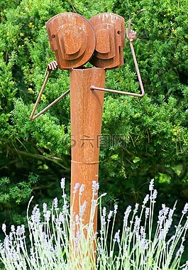 雕塑,對(duì),不銹鋼