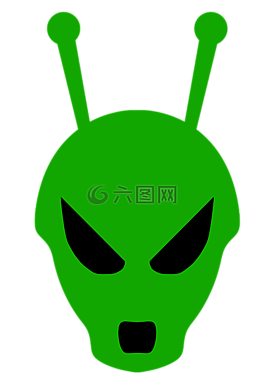 外星人,頭,綠色