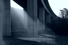 桥,日出,光