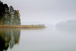 湖,霧,池塘