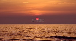 日落,海,海洋