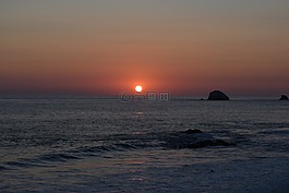 日落,海灘,太陽
