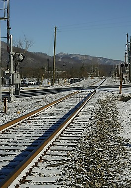 鐵路軌道,雪,小鎮(zhèn)